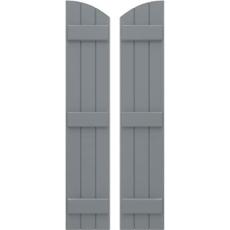 Ekena Millwork Americraft 3-Board (3 Batten) Wood Joined Board-n-Batten Shutters w/Ellipt Top, ARW401BE311X57CHH, PR ARW401BE311X57CHH